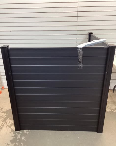 Costway Outdoor PVC Privacy Panels 2-Pack Picket Fence with 3 Cuspidal Foot Stakes Black