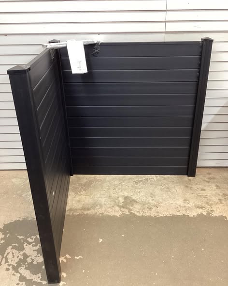 Costway Outdoor PVC Privacy Panels 2-Pack Picket Fence with 3 Cuspidal Foot Stakes Black