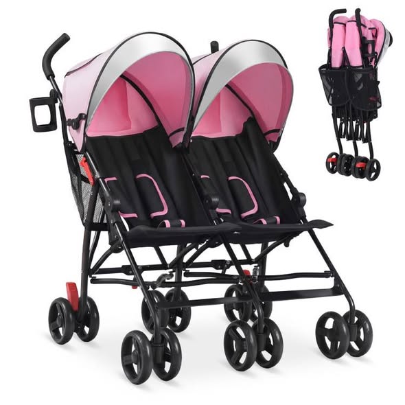 Foldable Twin Baby Double Stroller Ultralight Umbrella Kids Stroller