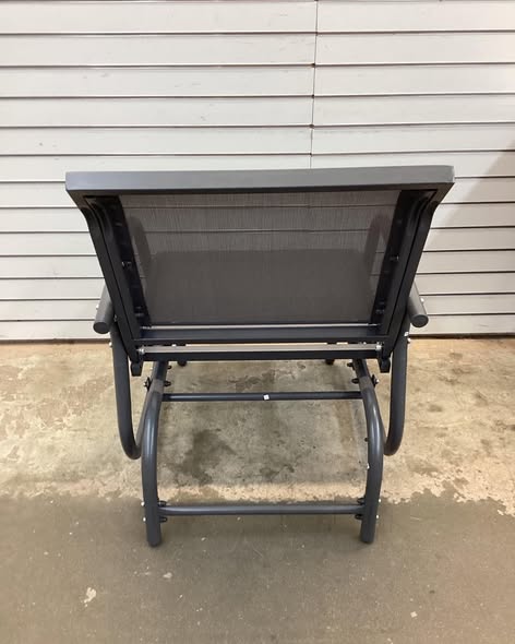 Costway Outdoor Single Swing Glider Rocking Chair Fabric Armrest Garden Porch Backyard Grey