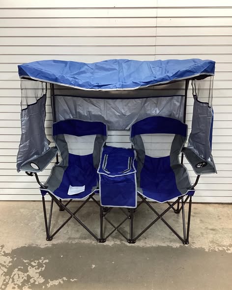 Double Beach Chair with Canopy Shade Oversized Camping Chairs