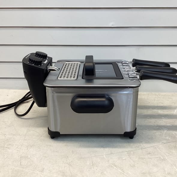 Electric Deep Fryer 5.3QT/21-Cup Stainless Steel 1700W with Triple Basket
