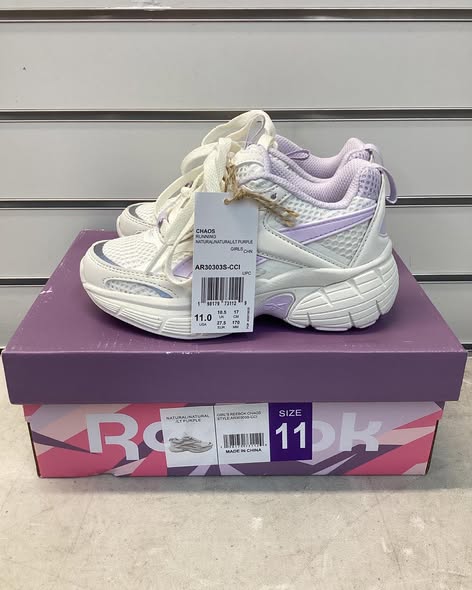 Reebok Girls Chaos Running Sneaker, size 11