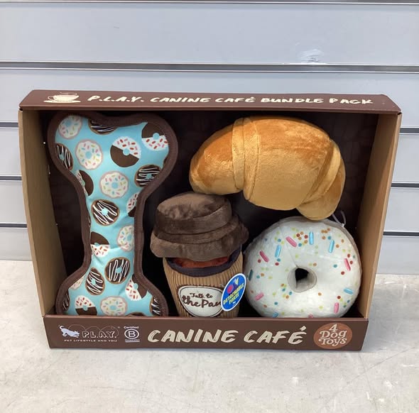 P.L.A.Y Pet Plush Toys, Canine Café, 4 pc., Bundle