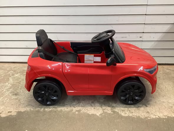 12V Licensed Electric Ride-On Car with Remote Control LED Lights and Music Red
