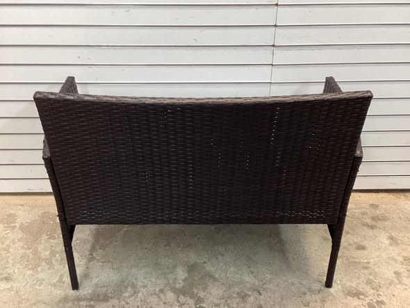 Costway 4PCS Rattan Patio Furniture Set Cushioned Sofa Chair Coffee Table