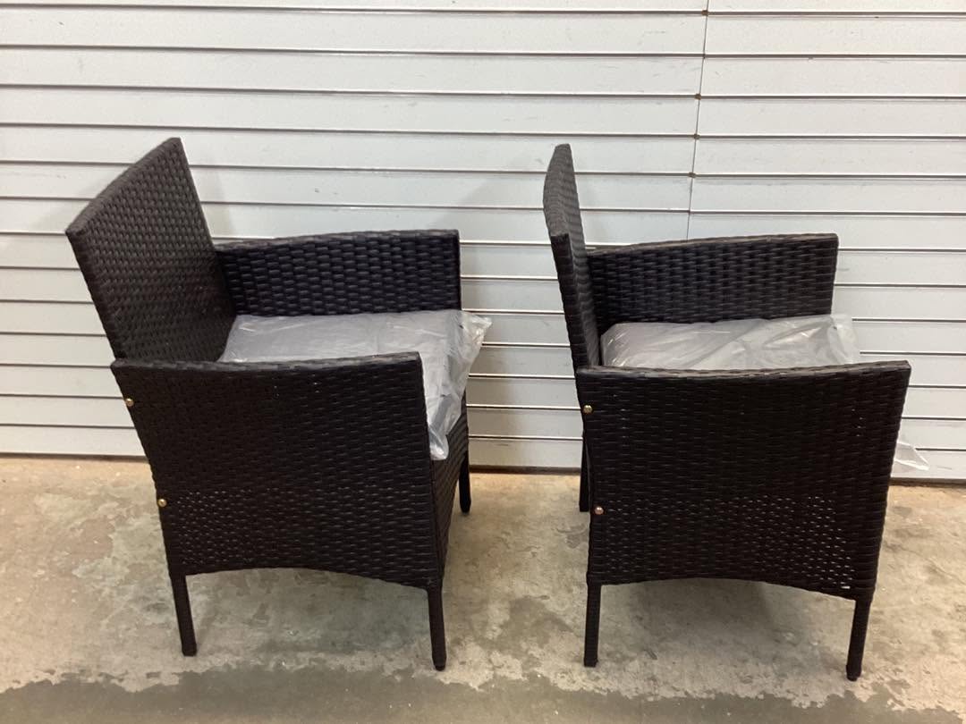 Costway 4PCS Rattan Patio Furniture Set Cushioned Sofa Chair Coffee Table