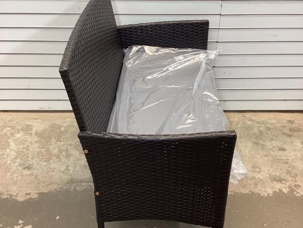 Costway 4PCS Rattan Patio Furniture Set Cushioned Sofa Chair Coffee Table