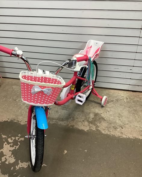 Costway 18" Kids Bike for 4-8 Years Old with Basket Doll Seat & Colorful Streamers Kickstand Pink