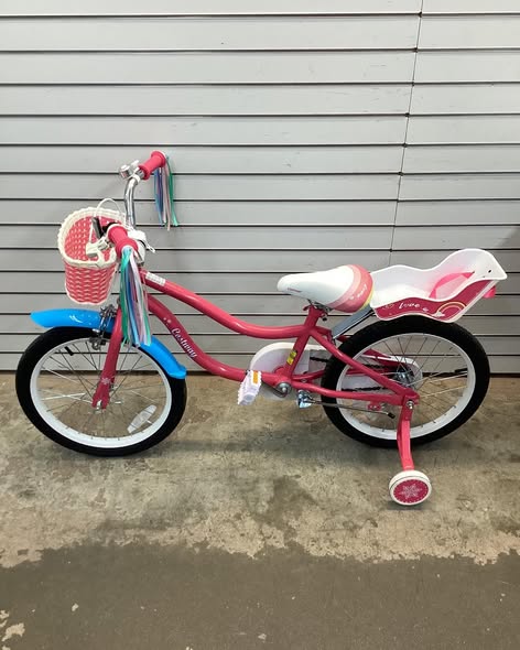 Costway 18" Kids Bike for 4-8 Years Old with Basket Doll Seat & Colorful Streamers Kickstand Pink