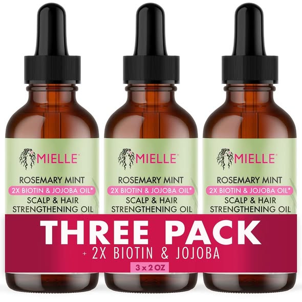 Mielle Rosemary Mint Scalp & Hair Strengthening Oil, 2 oz., 3 pk.