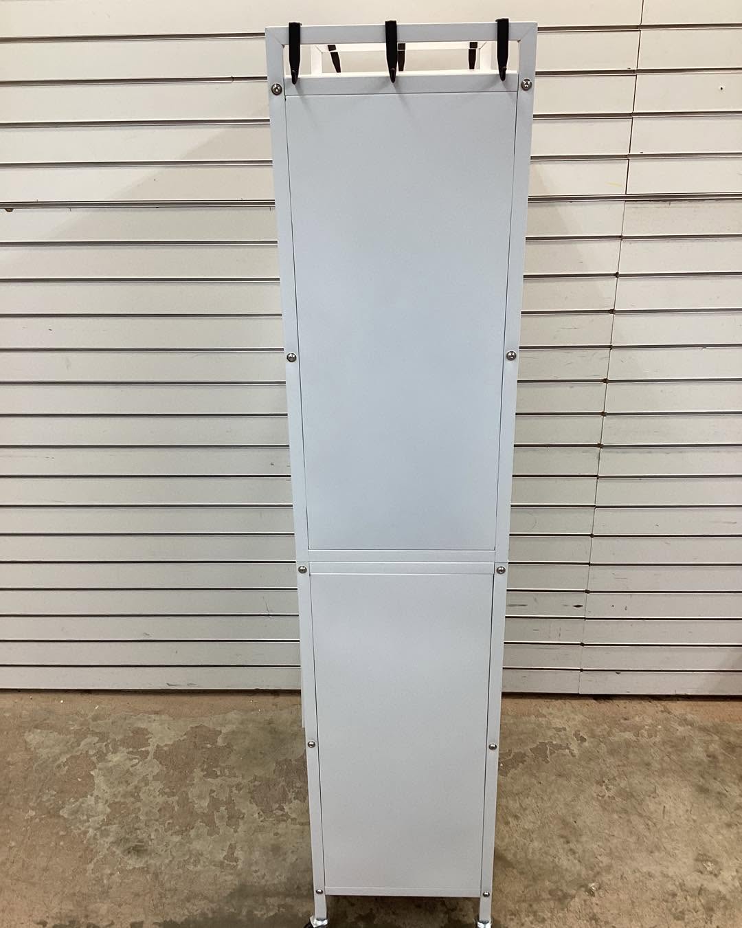 Costway White 4-Shelf Metal 23.5 in. W Kitchen Baker's Rack Storage Cabinet