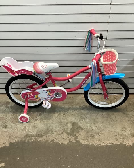 Costway 18" Kids Bike for 4-8 Years Old with Basket Doll Seat & Colorful Streamers Kickstand Pink