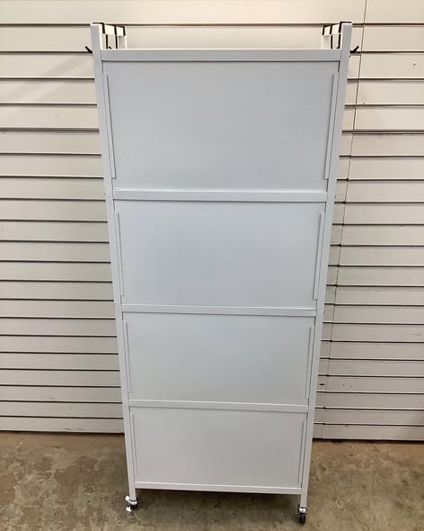 Costway White 4-Shelf Metal 23.5 in. W Kitchen Baker's Rack Storage Cabinet