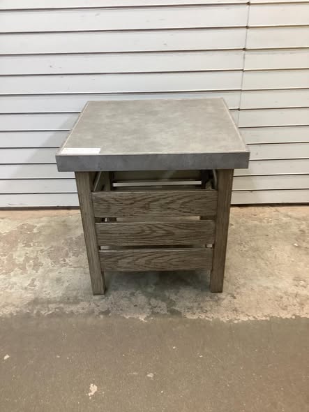 Outdoor Metal Patio Accent Table with Door