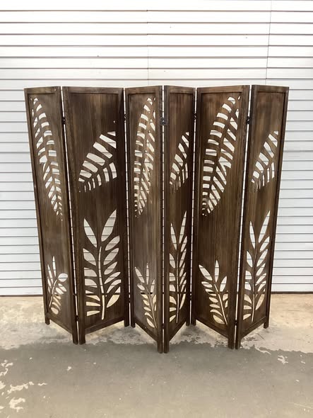 Room Divider 5.6 FT Folding Partition Stand with Double Action Metal Hinges
