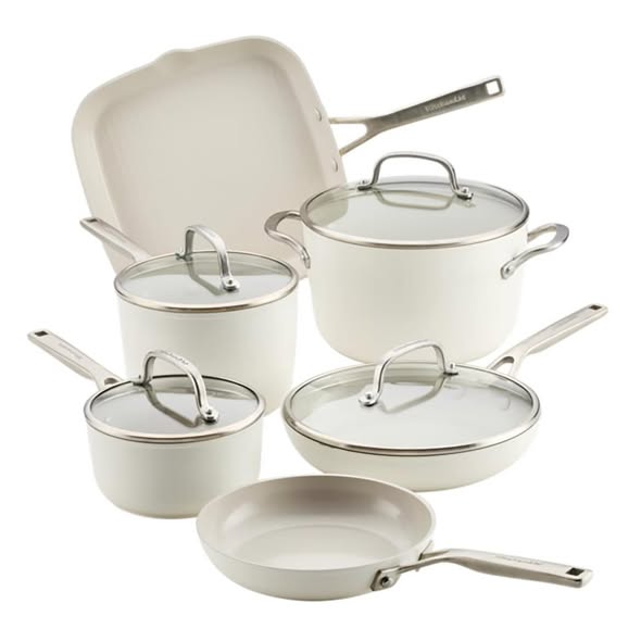 KitchenAid 10-Piece Hard-Anodized Ceramic Induction Cookware Set