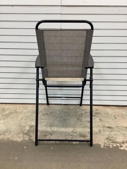 Patio Folding Bar Stool Set of 4 with Metal Frame and Footrest