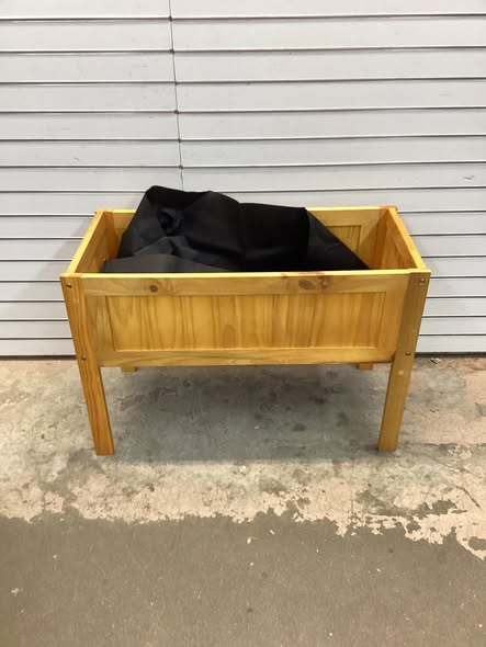 Costway Wood Raised Garden Bed Elevated Planter Box with Bed Liner and Drainage Holes