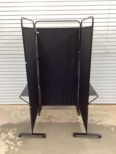 3-Panel Room Divider with Storage Shelves 6FT Tall Folding Privacy Screen on Wheels Black