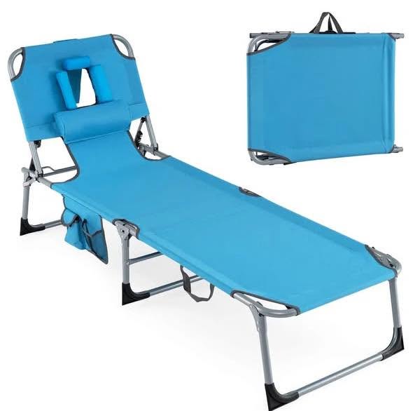 5-position Outdoor Folding Chaise Lounge Chair
