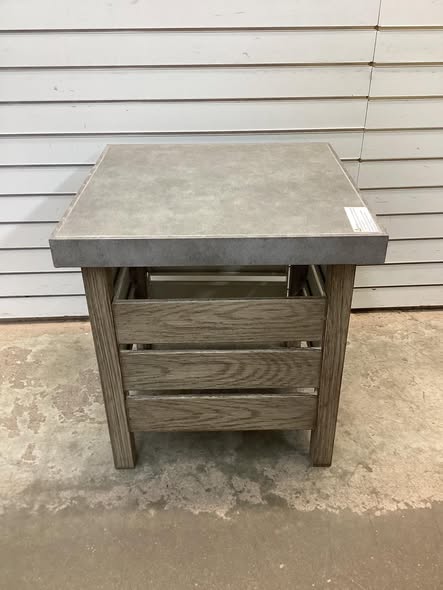 Outdoor Metal Patio Accent Table with Door