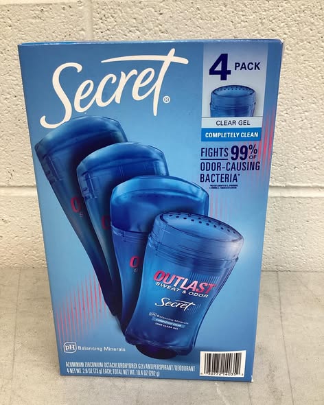 Secret Outlast Clear Gel Deodorant, Completely Clean, 2.6 oz., 4 pk..