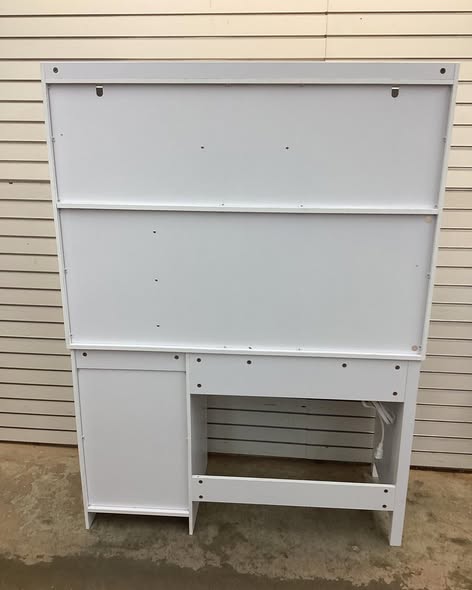 47.2"W Wooden Computer Desk With Hutch And Led Lighting, White.