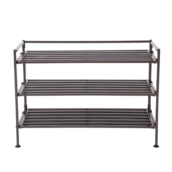 Seville Classics 3-Tier (12 Pair) Stackable Resin Shoe Storage Rack