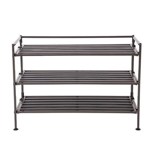 Seville Classics 3-Tier (12 Pair) Stackable Resin Shoe Storage Rack