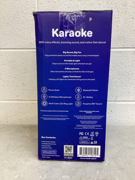 JOYC Mic Drop Karaoke Machine with 2 Wireless Mics & RGB Lights - Lightly Used