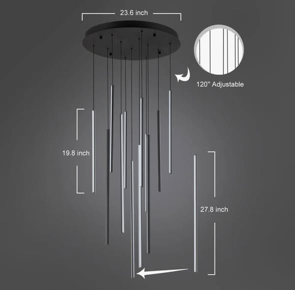 Caylah Cluster Cylinder LED Pendant for Stairs