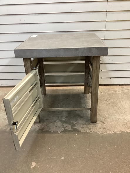 Outdoor Metal Patio Accent Table with Door