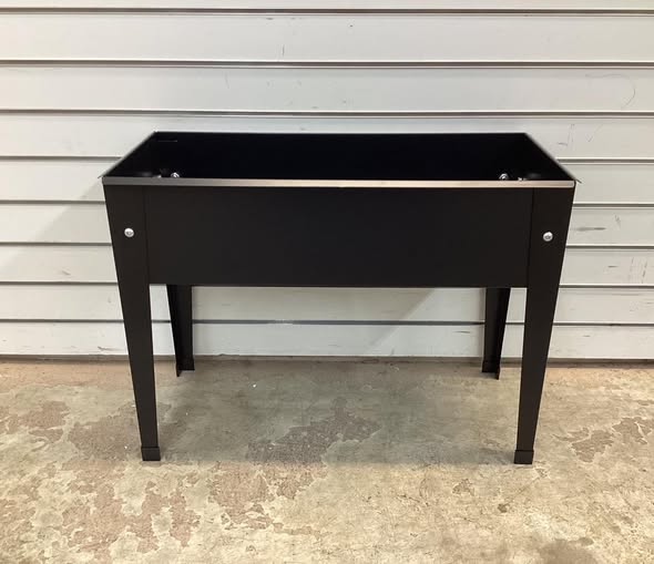 Costway 24 in. x 11 in. x 18 in. Raised Garden Bed Elevated Black Metal Planter Box with Legs Drainage Holes Gardening Box