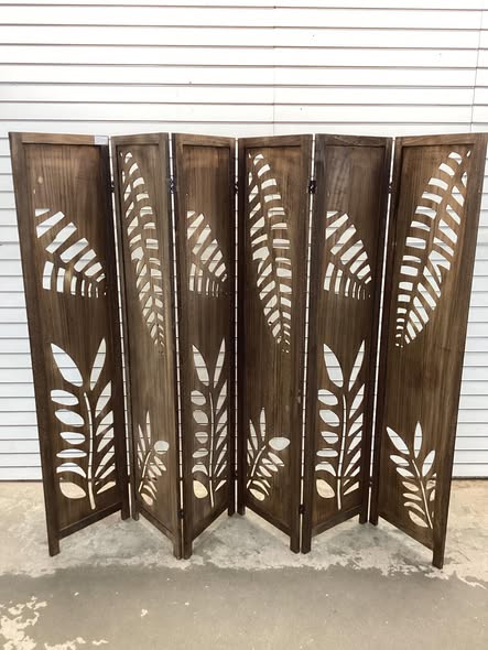 Room Divider 5.6 FT Folding Partition Stand with Double Action Metal Hinges