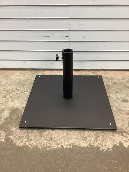 35 lb. Steel 20 in. Square Patio Umbrella Base with 4 Adjustable Footpads in Black