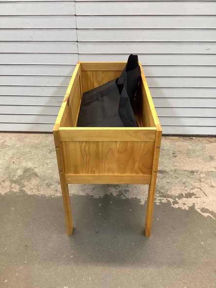 Costway Wood Raised Garden Bed Elevated Planter Box with Bed Liner and Drainage Holes