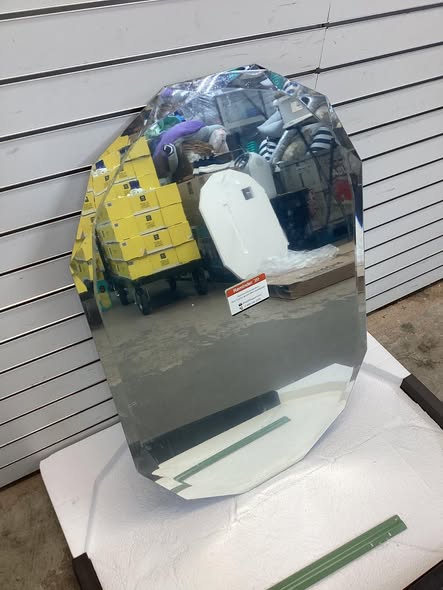 36" X 24" Frameless Oval Bathroom Wall Mirror with Beveled Edges