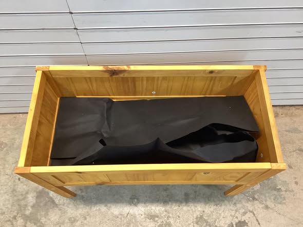 Costway Wood Raised Garden Bed Elevated Planter Box with Bed Liner and Drainage Holes