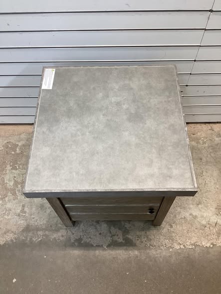 Outdoor Metal Patio Accent Table with Door