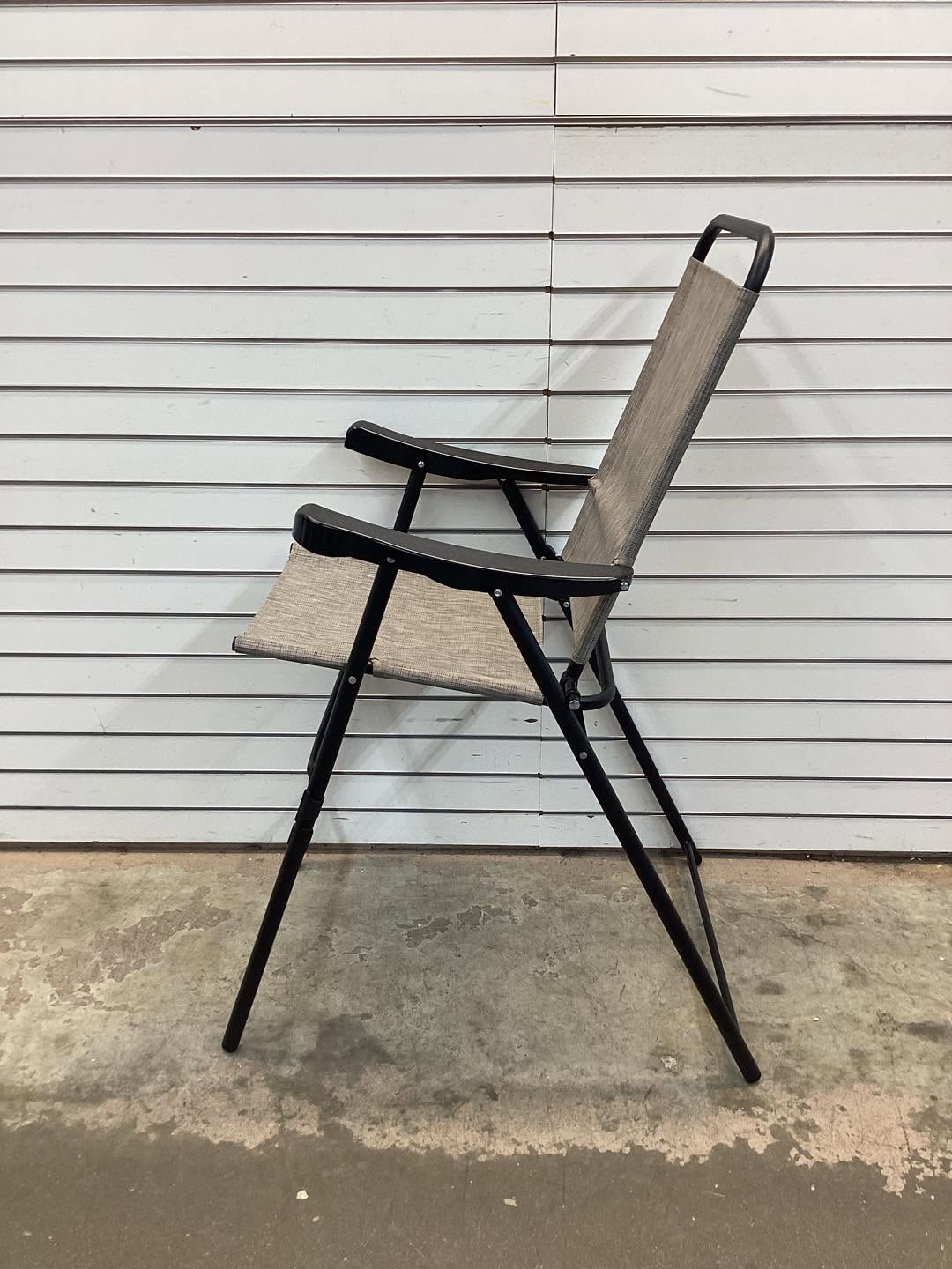 Patio Folding Bar Stool Set of 4 with Metal Frame and Footrest