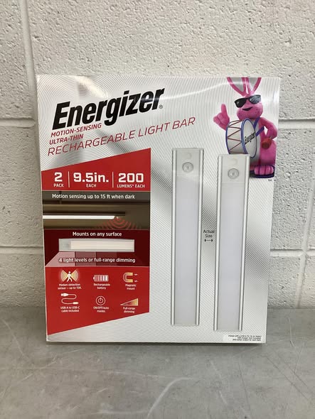 Energizer 9.5" Motion Sensing Magnetic LED Rechargeable Light Bar, 2 Pack