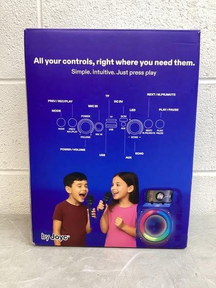 JOYC Mic Drop Karaoke Machine with 2 Wireless Mics & RGB Lights - Lightly Used