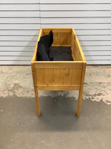 Costway Wood Raised Garden Bed Elevated Planter Box with Bed Liner and Drainage Holes