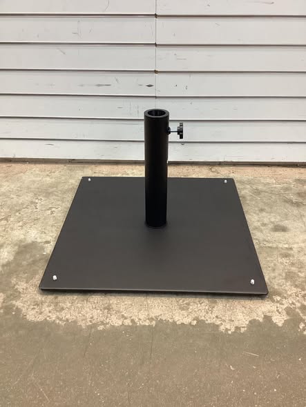 35 lb. Steel 20 in. Square Patio Umbrella Base with 4 Adjustable Footpads in Black