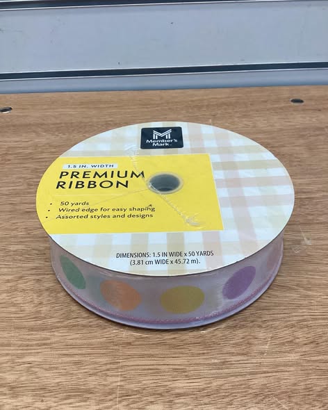 Member’s Mark Premium Wired Ribbon 1.5” Width x 50 Yards