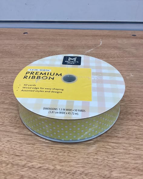 Member’s Mark Premium Wired Ribbon 1.5” Width x 50 Yards