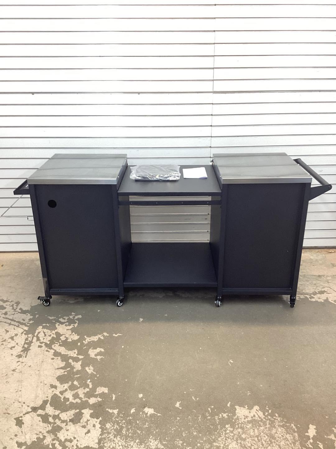 71.65"Outdoor BBQ Prep Table with Cover
