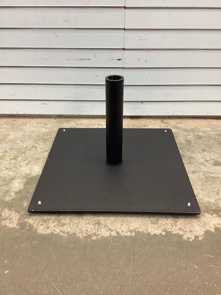 35 lb. Steel 20 in. Square Patio Umbrella Base with 4 Adjustable Footpads in Black