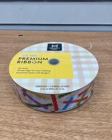 Member’s Mark Premium Wired Ribbon 1.5” Width x 50 Yards